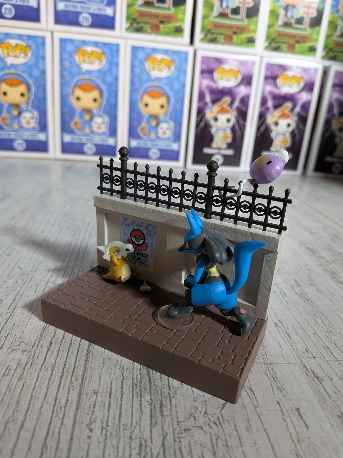Re-Ment Pokémon Town 2 Festival Street Corner - Lucario & Osselait (~10cm)
