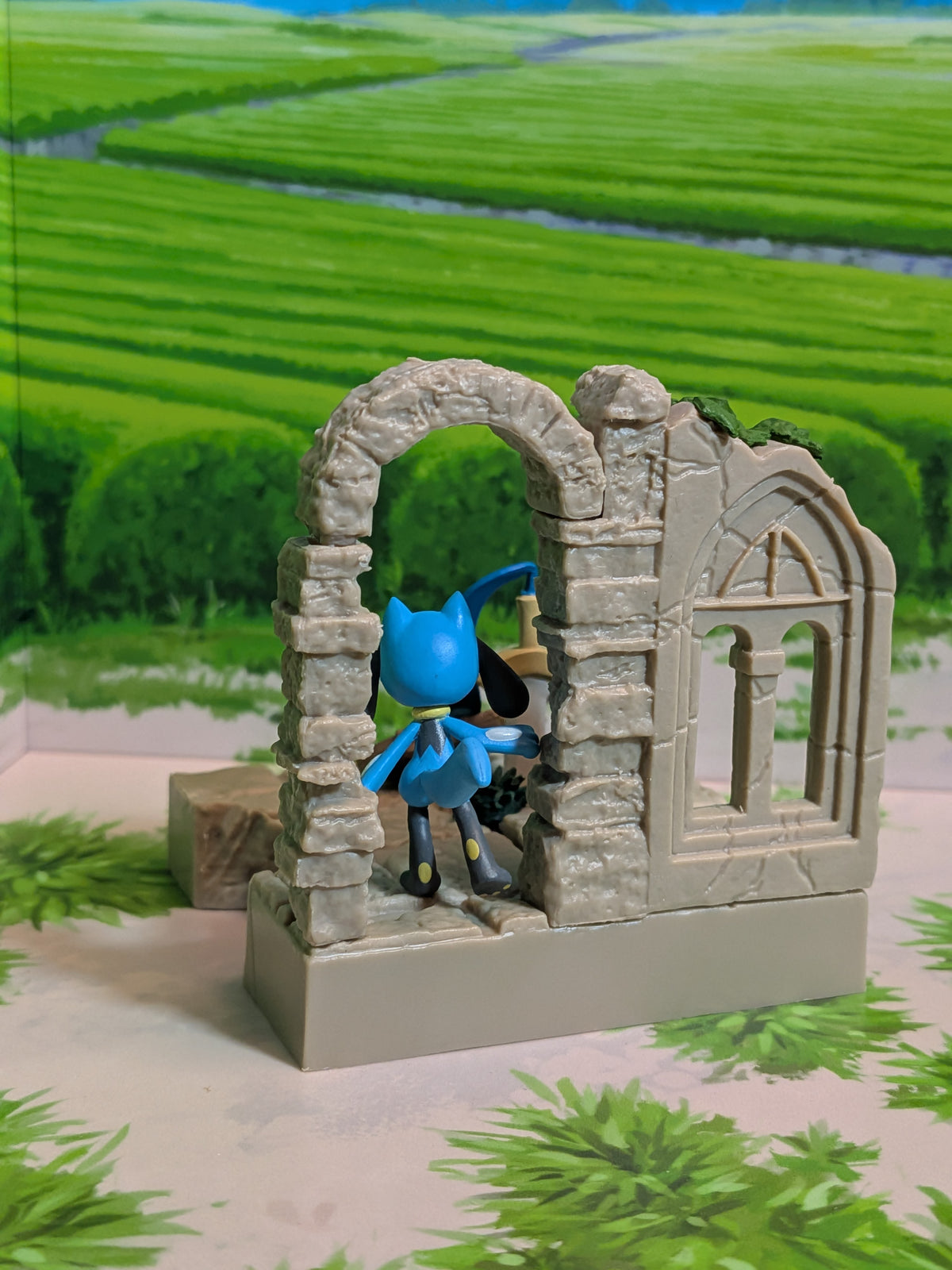 Re-Ment Pokémon: Diorama Collection - Ancient Castle Ruins - Riolu & Monorpale | Riolu & Honedge | Riolu & Hitotsuki (~10cm)