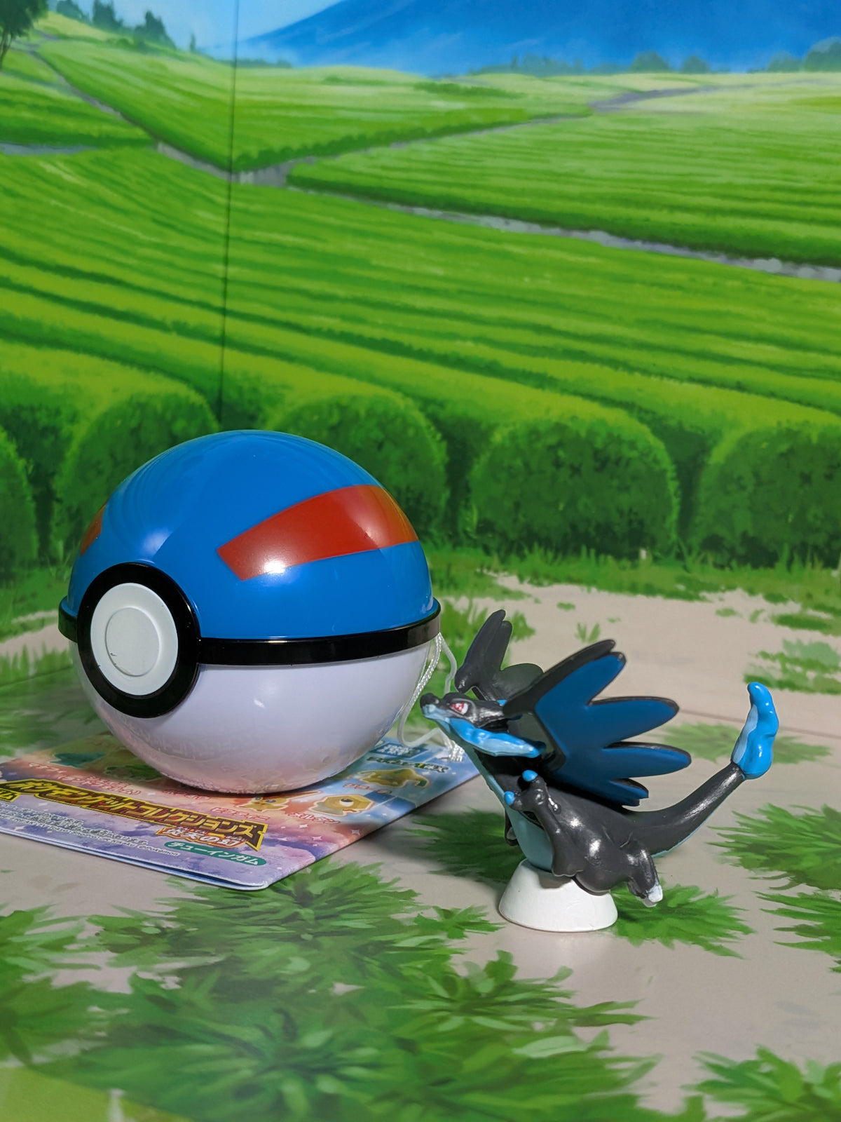 Shokugan: Pokémon Get & Gum - Blazing Sky Illusion - Méga-Dracaufeu X & Super Ball (Environ 3 cm)