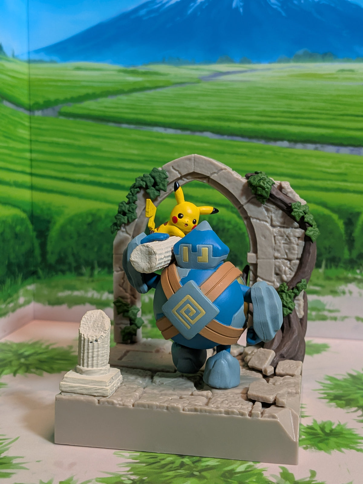 Re-Ment Pokémon: Diorama Collection - Ancient Castle Ruins - Pikachu & Gringolem | Pikachu & Golett (~10cm)