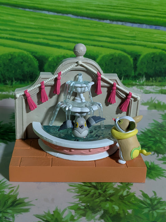 Re-Ment Pokémon Town 2 Festival Street Corner - Voltoutou & Poichigeon (~10cm)
