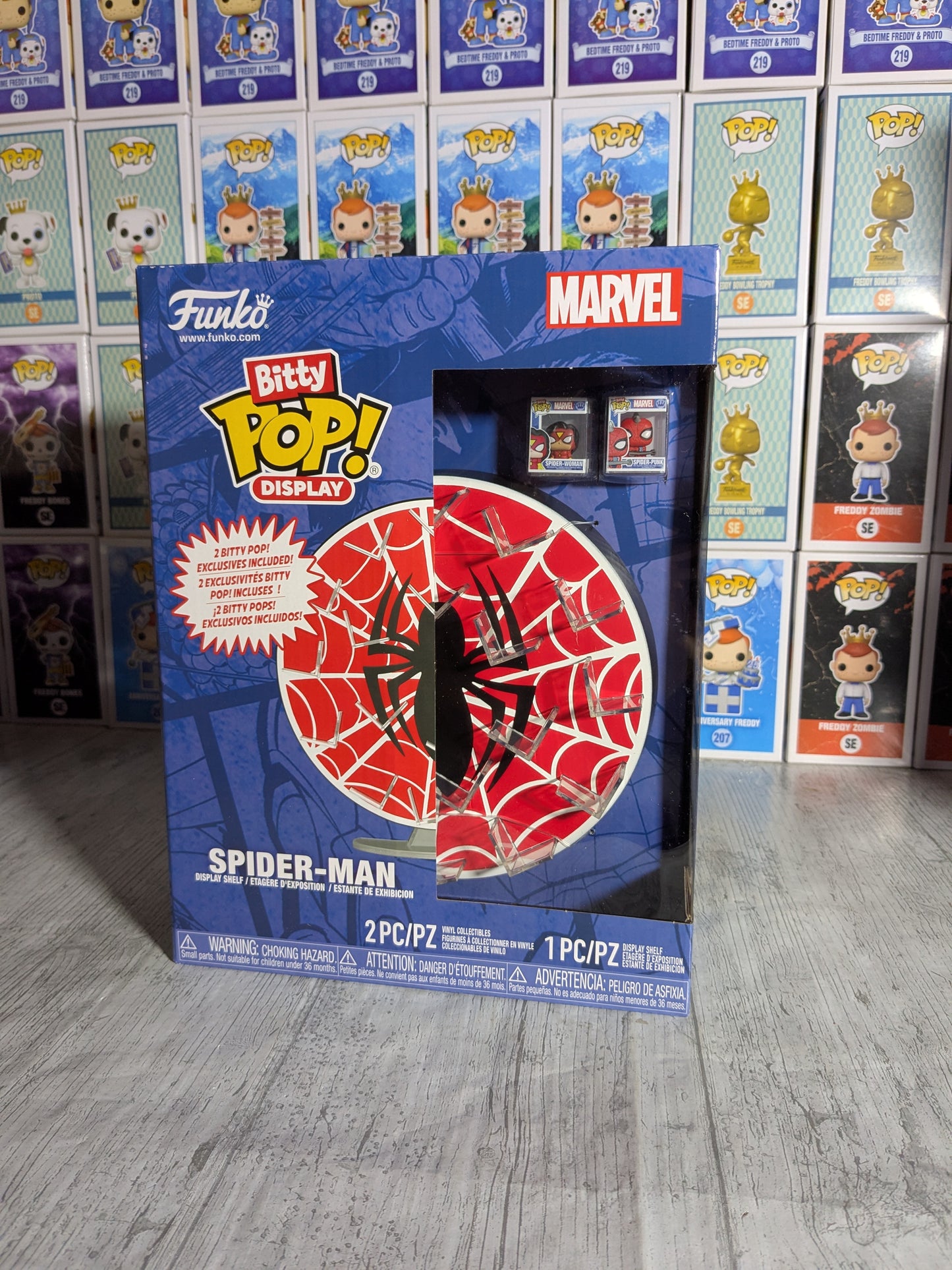 Funko Bitty Pop display - Spider-Man
