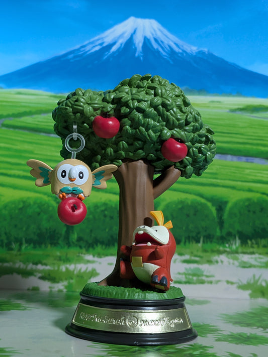 Re-Ment Pokémon Swing Vignette Collection Vol.3 - Brindibou & Chochodile | Rowlet & Fuecoco (~10cm)
