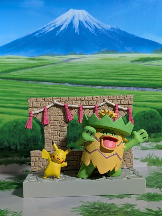 Re-Ment Pokémon Town 2 Festival Street Corner - Pikachu & Ludicolo (~10cm)