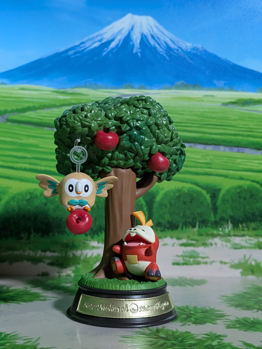 Re-Ment Pokémon Swing Vignette Collection Vol.3 - Brindibou & Chochodile | Rowlet & Fuecoco (~10cm)