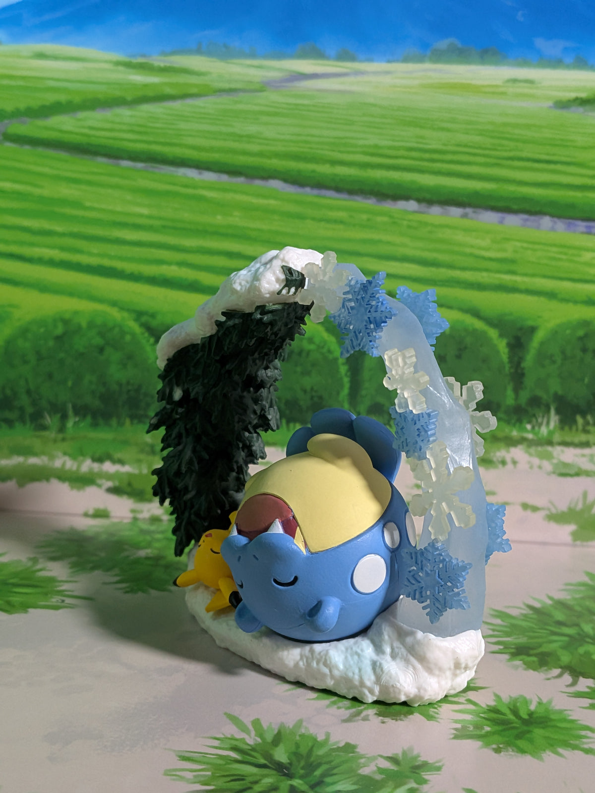 Re-Ment Pokémon - Pikachu & Obalie / Spheal - Circular Diorama