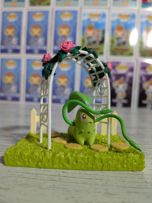 Re-Ment Pokémon - Germignon / Chikorita - Pokémon Garden (Lire description)