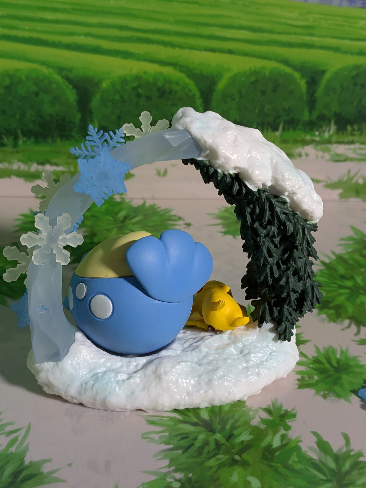 Re-Ment Pokémon - Pikachu & Obalie / Spheal - Circular Diorama (Lire description)