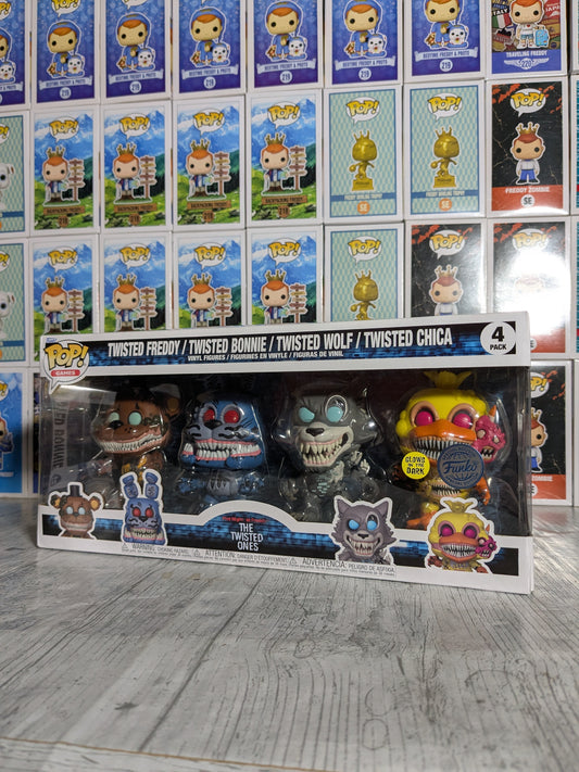 Funko pop : Twisted Freddy / Twisted Bonnie / Twisted Wolf / Twisted Chica (glow)