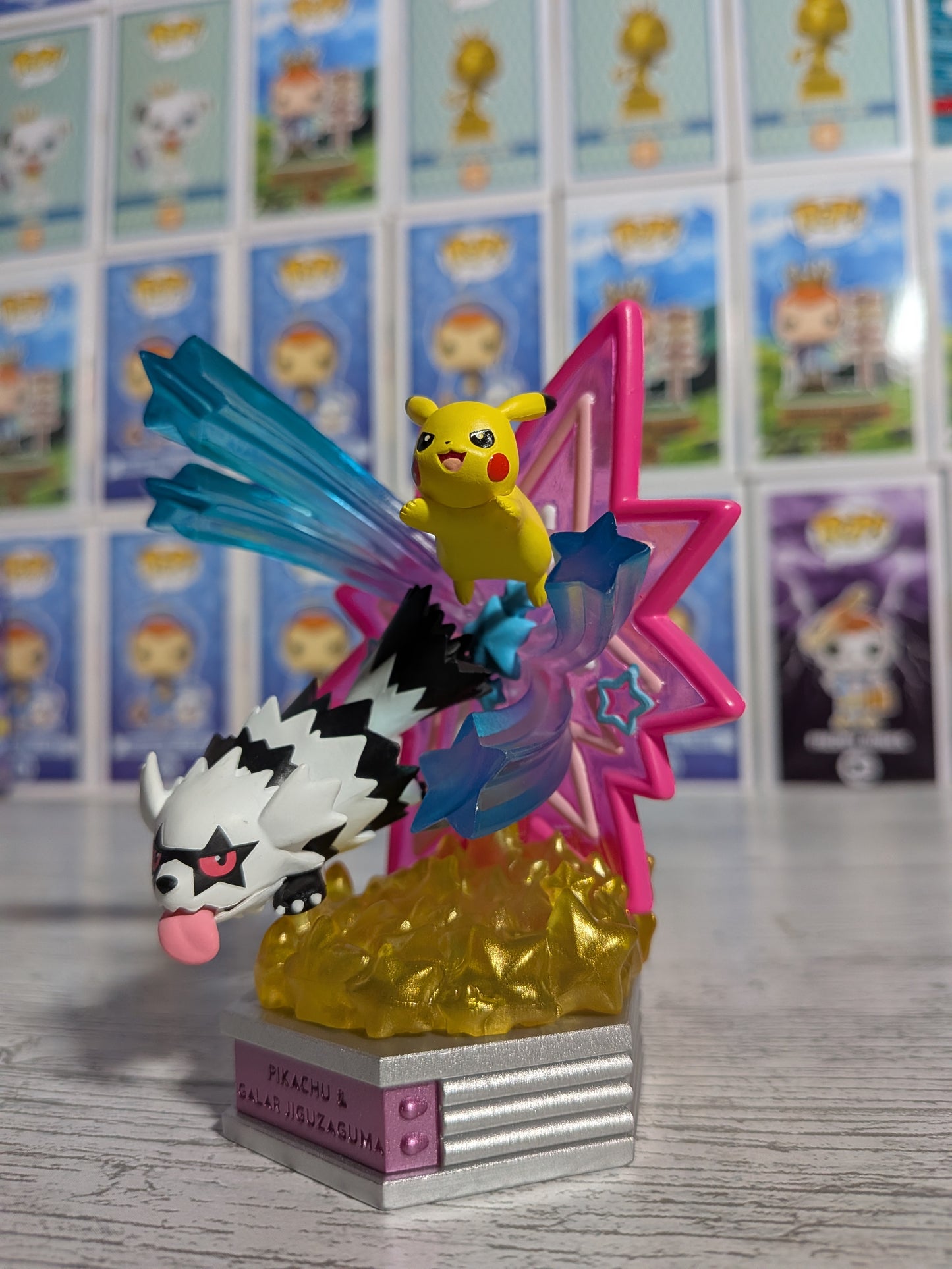 Re-Ment Pokémon - Pikachu & Zigzaton de Galar / Galarian Zigzagoon - Neon Party