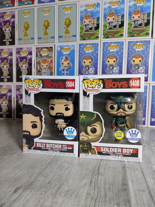 Funko pop The Boys - Billy Butcher & Soldier Boy (Glow/Bundle)