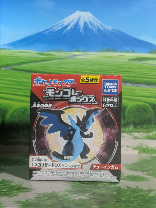 Takara Tomy Arts Moncolle Box - Campione Fiamma Blu - Dracaufeu X | Mega Charizard X (circa 5 cm)