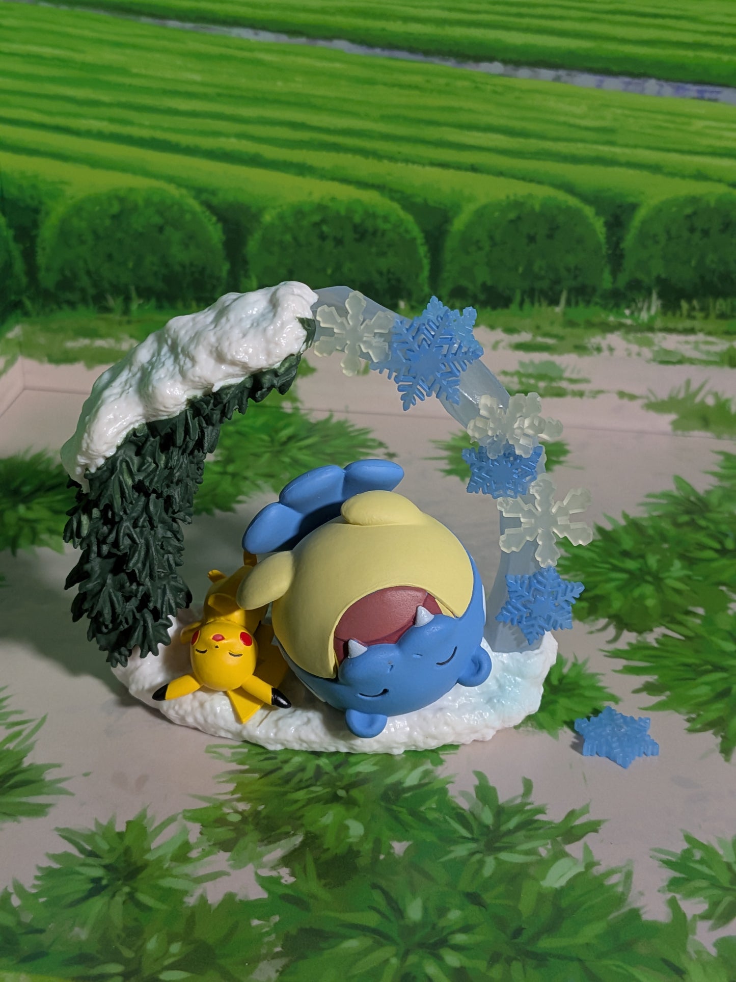 Re-Ment Pokémon - Pikachu & Obalie / Spheal - Circular Diorama (Lire description)