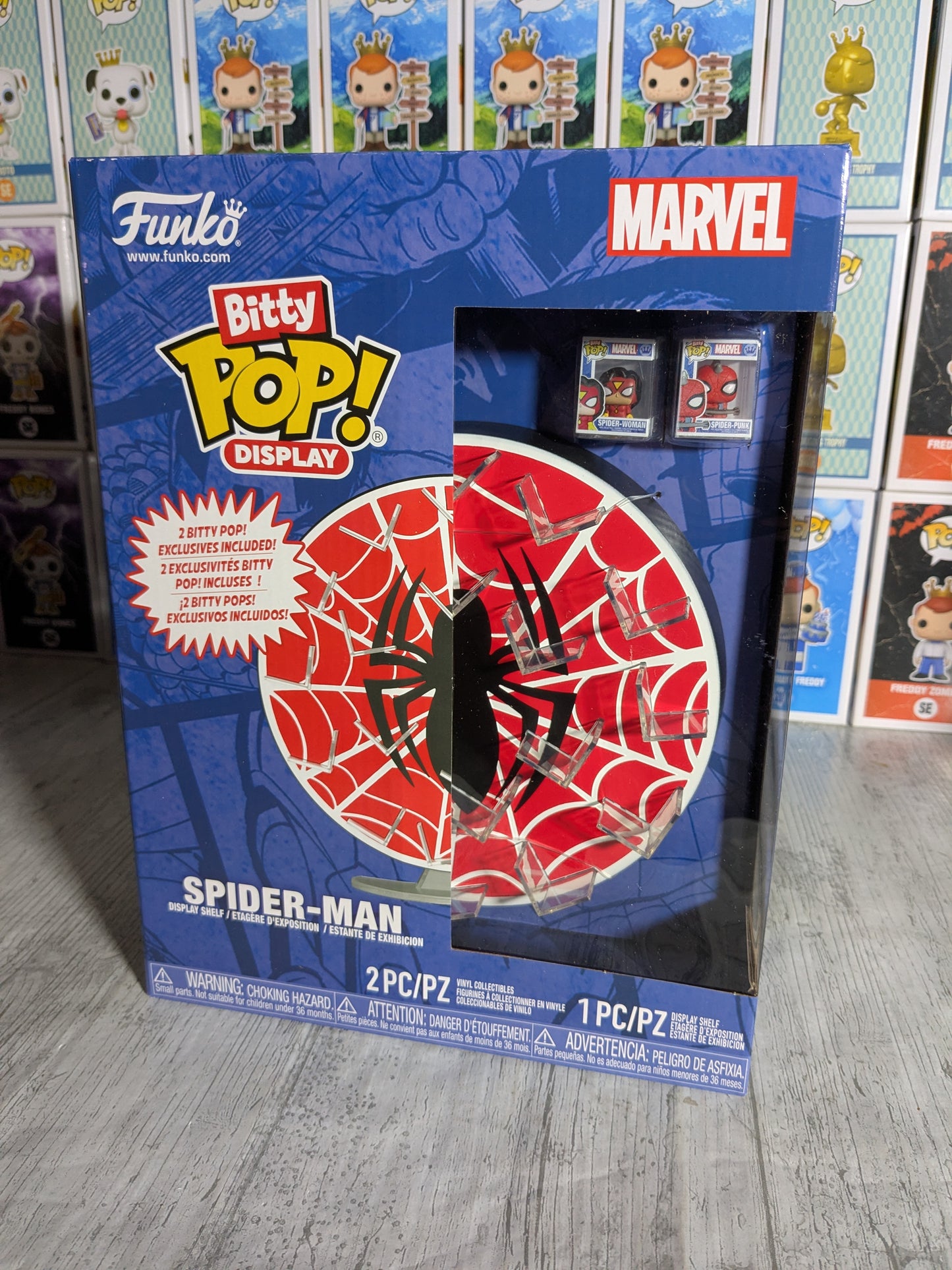 Funko Bitty Pop display - Spider-Man