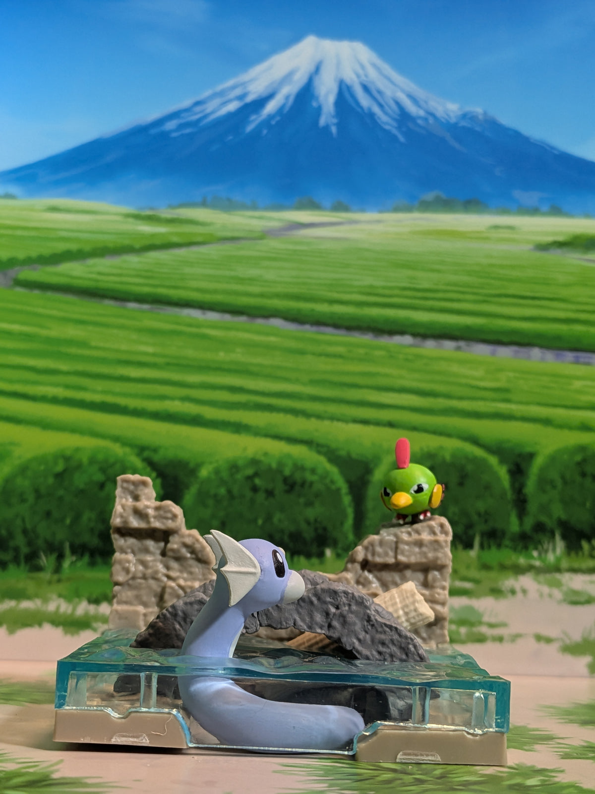 Re-Ment Pokémon: Diorama Collection - Ancient Castle Ruins - Minidraco & Natu | Dratini & Natu | Miniryu & Neiti (~10cm)