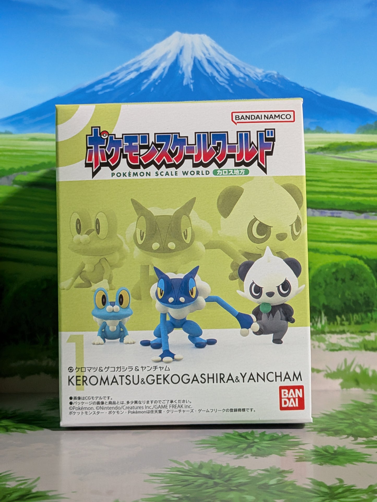 Pokémon Scale World Kalos - Grenousse, Croâporal & Pandespiègle | Froakie, Frogadier & Pancham (Neuf)