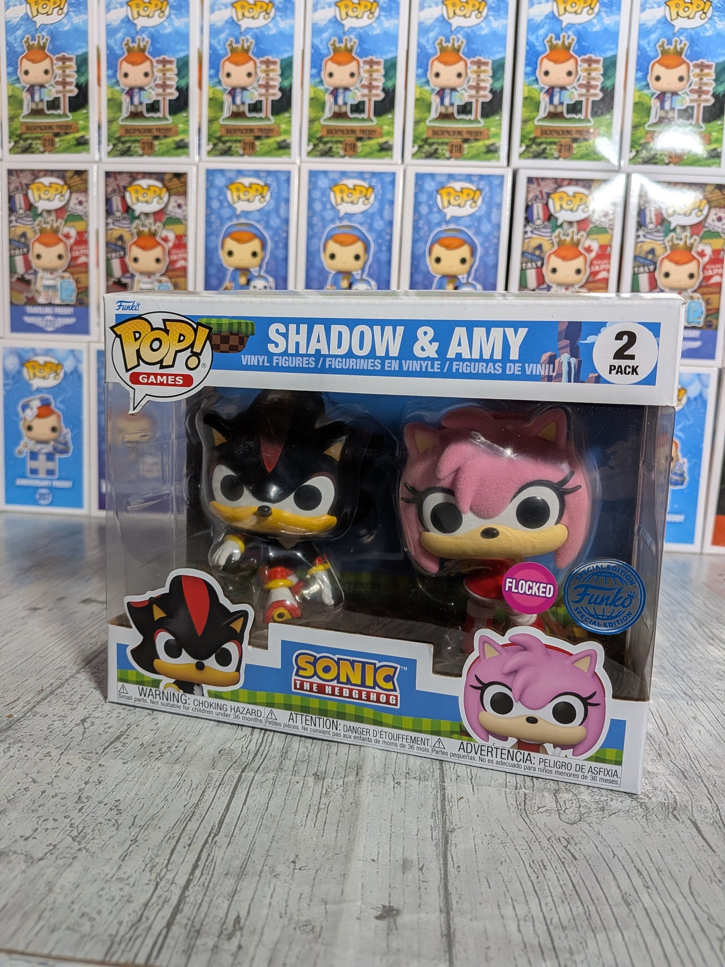 Funko Pop Sonic the Hedgehog - Shadow &amp; Amy (beflockt)