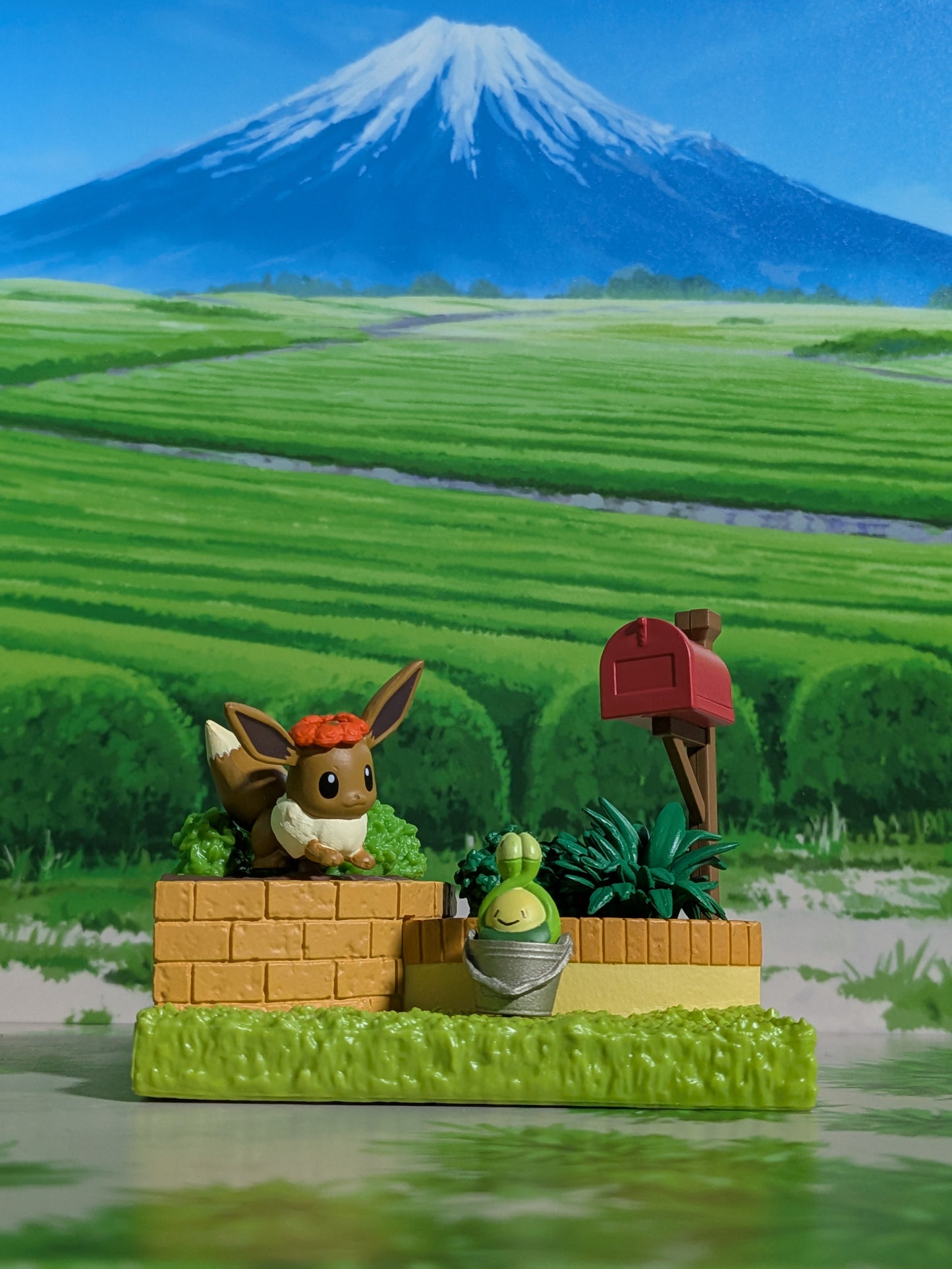 Re-Ment Pokémon - Évoli / Eevee & Rozbouton / Budew - Pokémon Garden