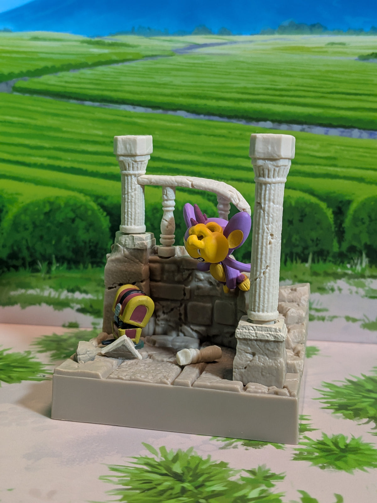 Re-Ment Pokémon: Diorama Collection - Antike Burgruinen - Capumain & Mordudor | Aipom & Gimmighoul | Eipam & Gimmiguru (~10cm)