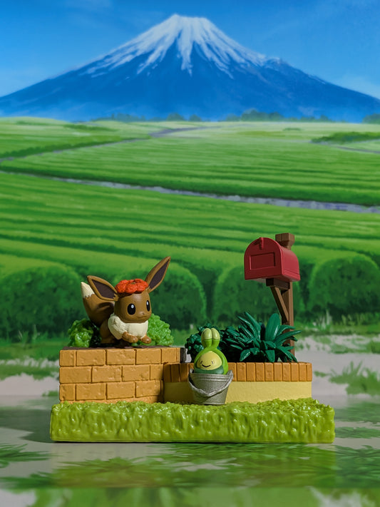 Re-Ment Pokémon - Évoli / Eevee & Rozbouton / Budew - Pokémon Garden