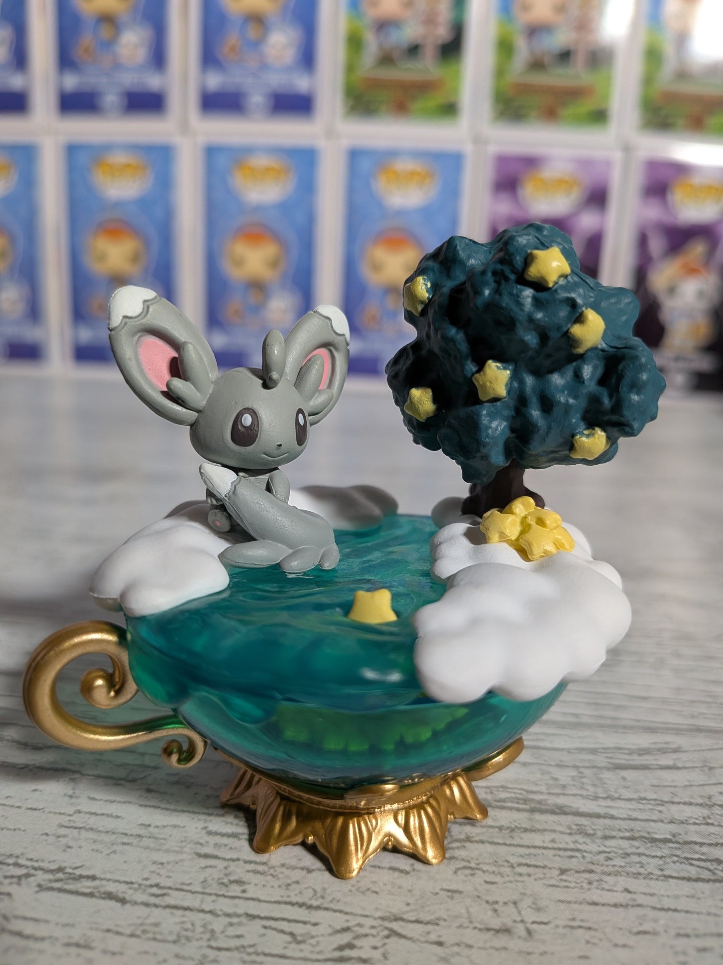 Re-Ment Pokémon - Chinchidou / Minccino - Starrium Dreaming Moonlit Night